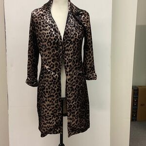 Impressions Leopard Print Cardigan (Faux Velvet)